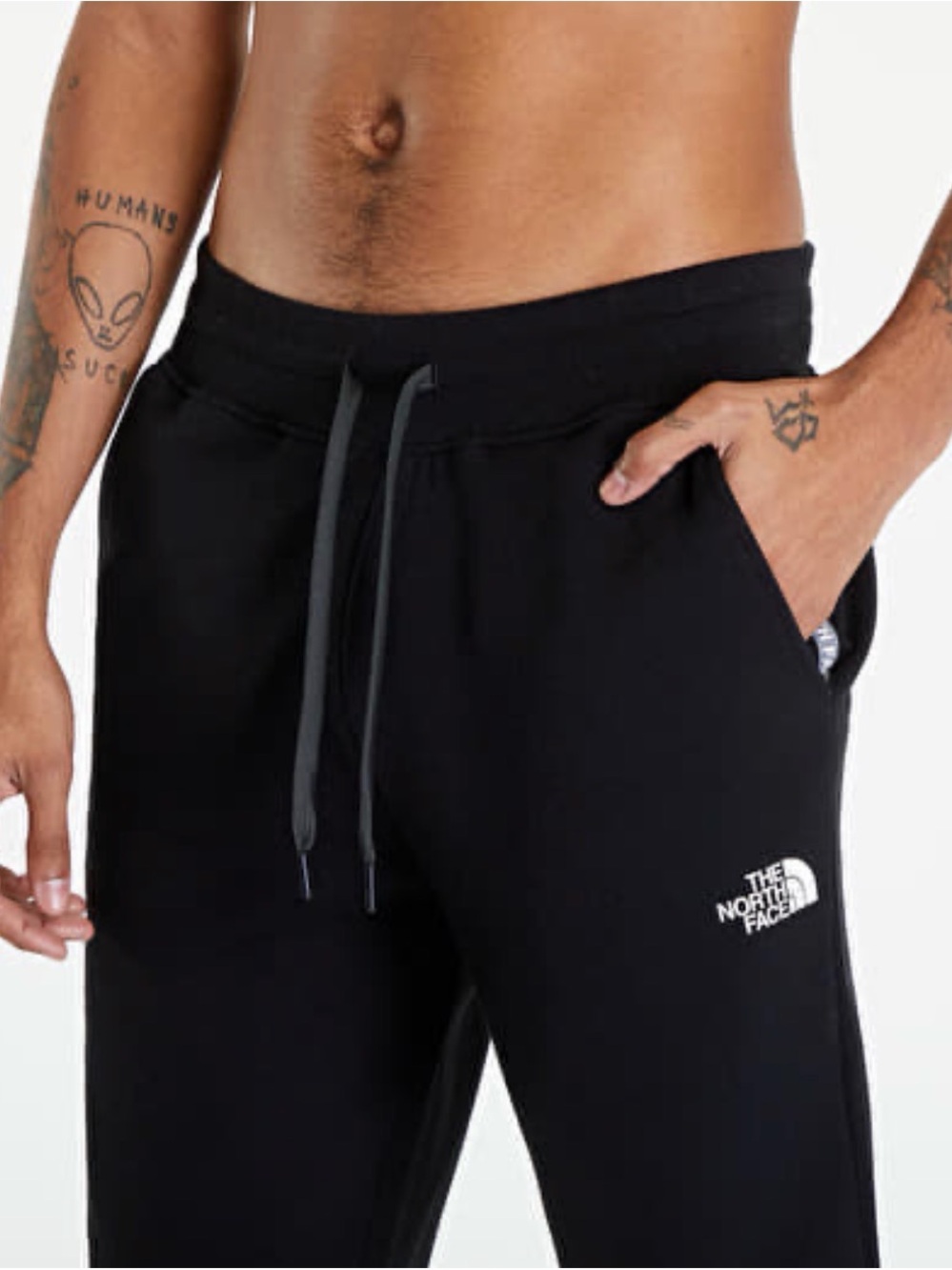 The North Face Black Men's Fleece Jogger Pants with Drawcord